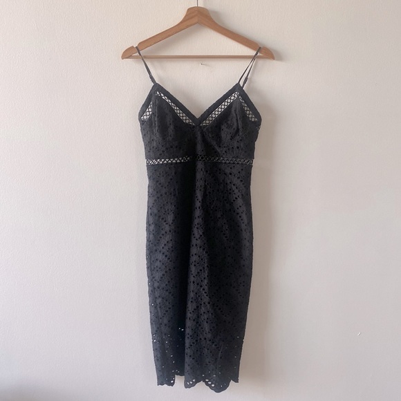 Bardot Sofia Dress in black Eyelet Soaghetti Strap Dress XS - Picture 2 of 12